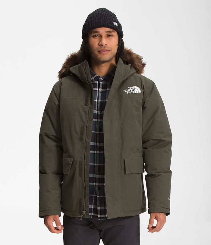 The North Face Kurtka Puchowa Męska Ciemny Zielone Arctic Parka - MVCF92705